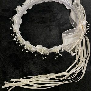 Elegant White Floral Headband